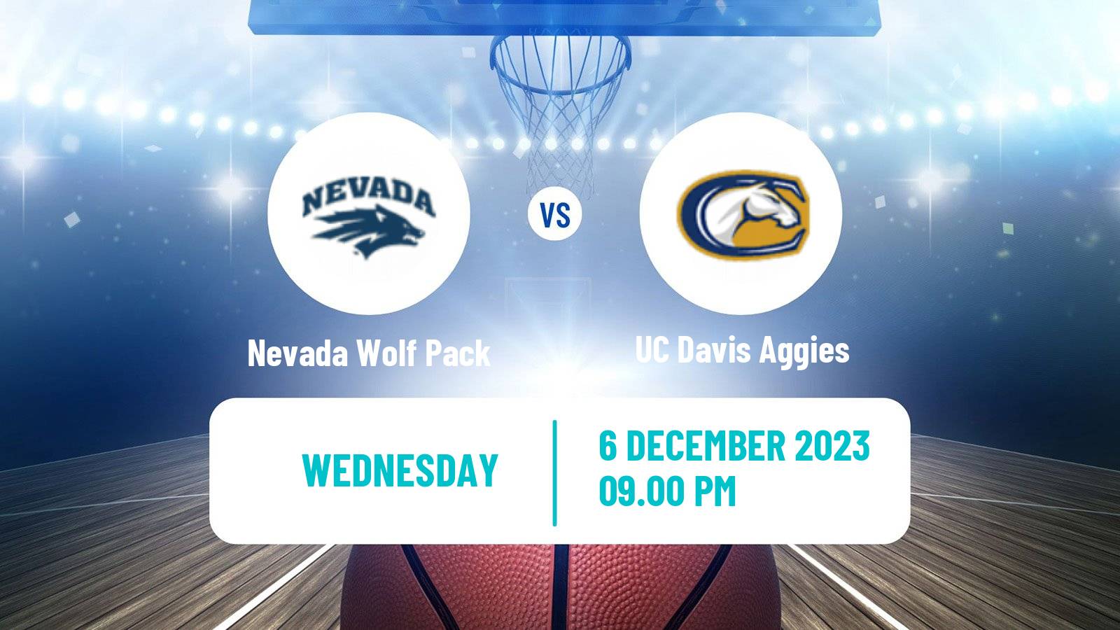 Basketball NCAA College Basketball Nevada Wolf Pack - UC Davis Aggies