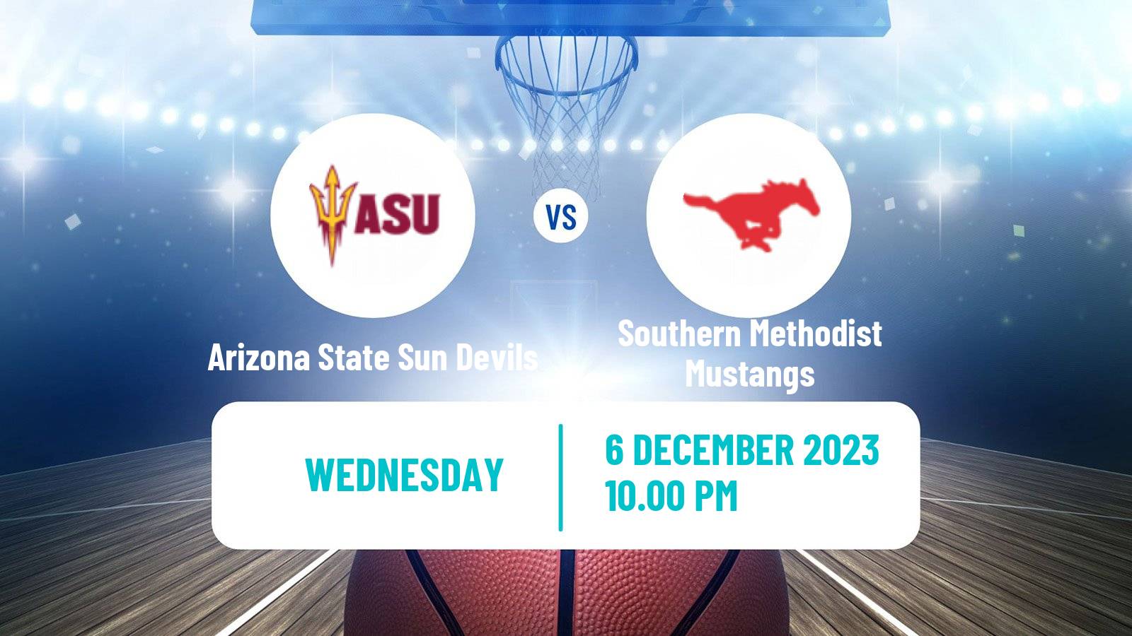 Basketball NCAA College Basketball Arizona State Sun Devils - Southern Methodist Mustangs