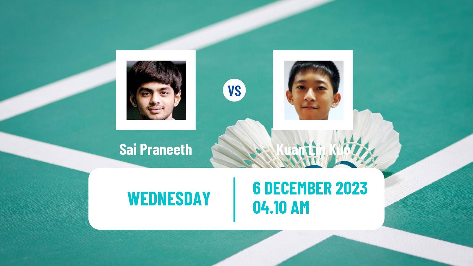 Badminton BWF World Tour Guwahati Masters Men Sai Praneeth - Kuan Lin Kuo