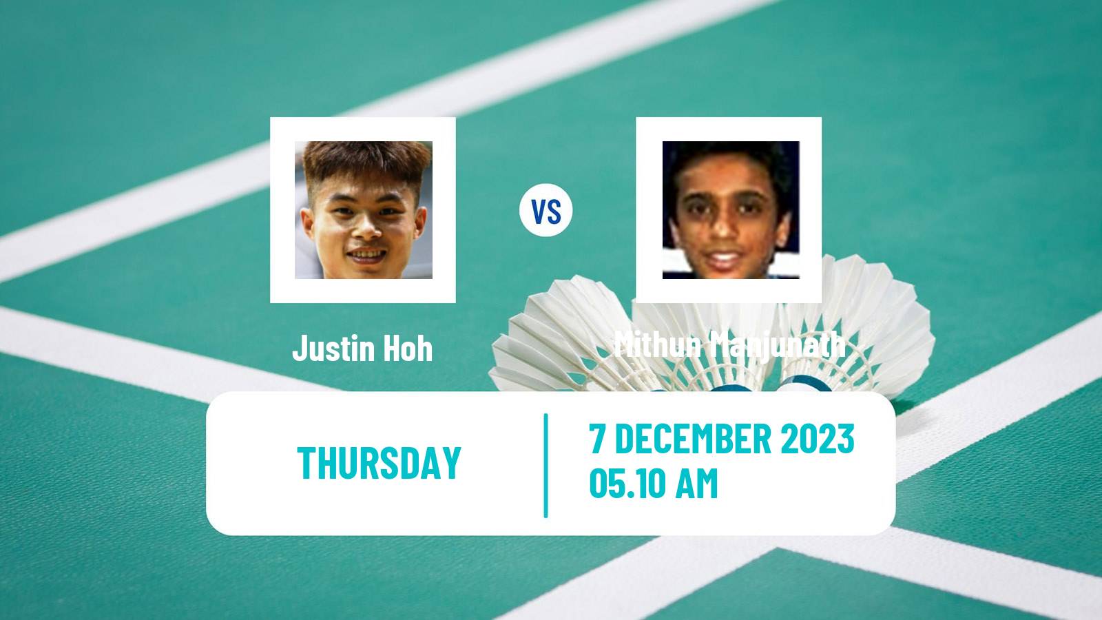 Badminton BWF World Tour Guwahati Masters Men Justin Hoh - Mithun Manjunath