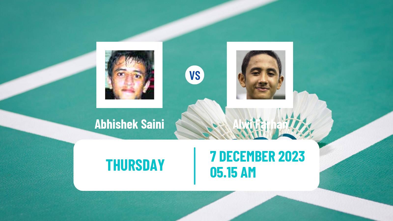 Badminton BWF World Tour Guwahati Masters Men Abhishek Saini - Alwi Farhan