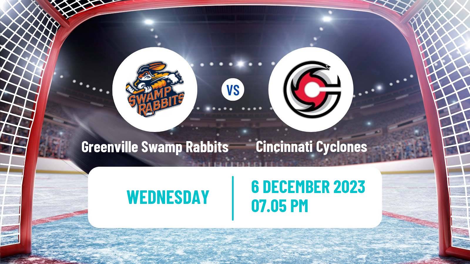 Hockey ECHL Greenville Swamp Rabbits - Cincinnati Cyclones