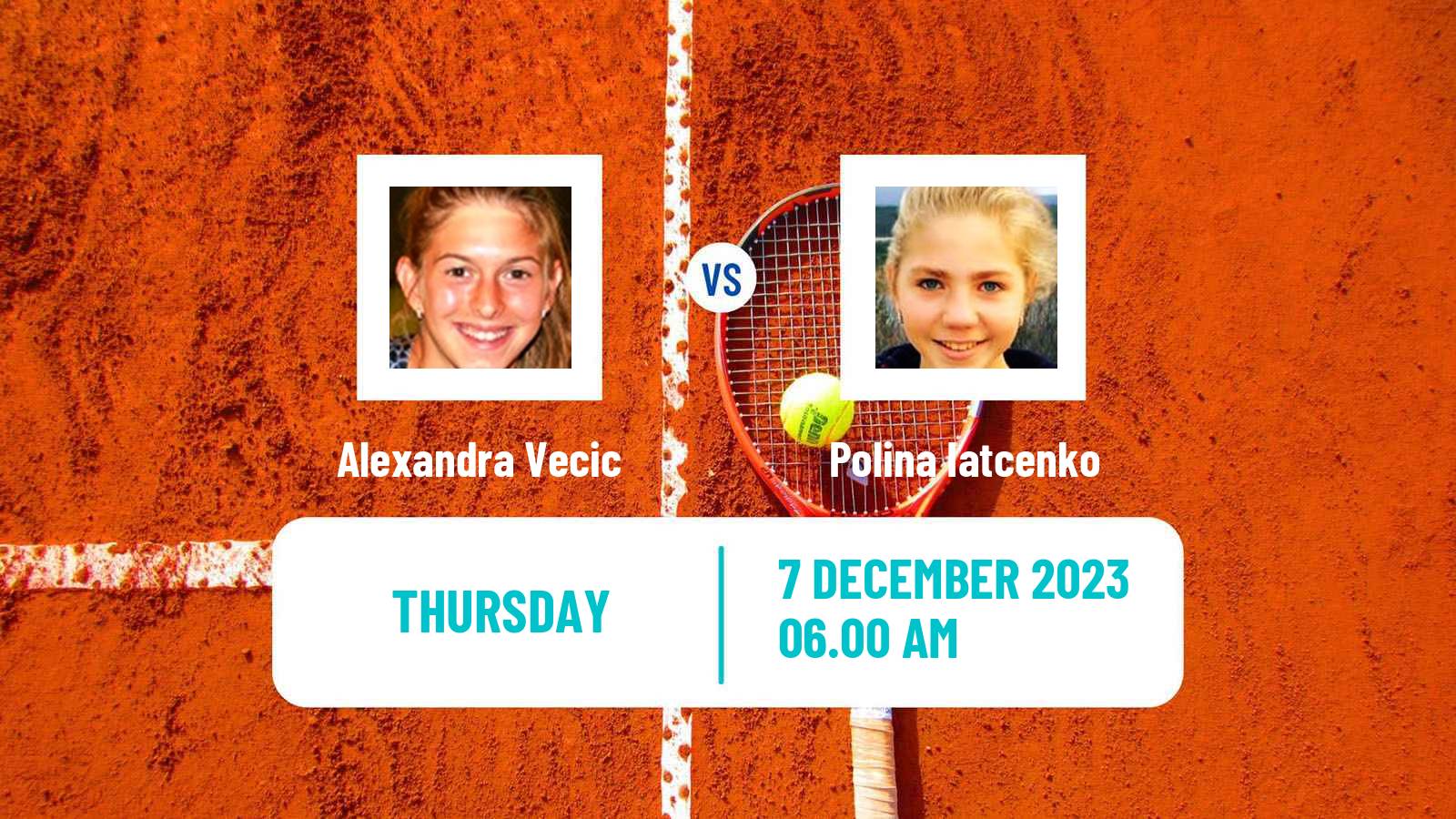 Tennis ITF W25 Monastir 5 Women Alexandra Vecic - Polina Iatcenko