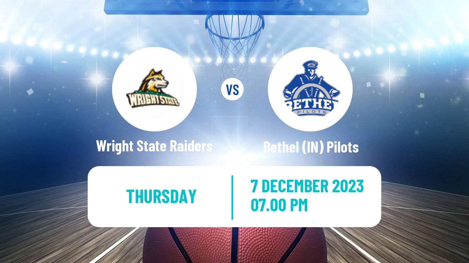 Basketball NCAA College Basketball Wright State Raiders - Bethel (IN) Pilots