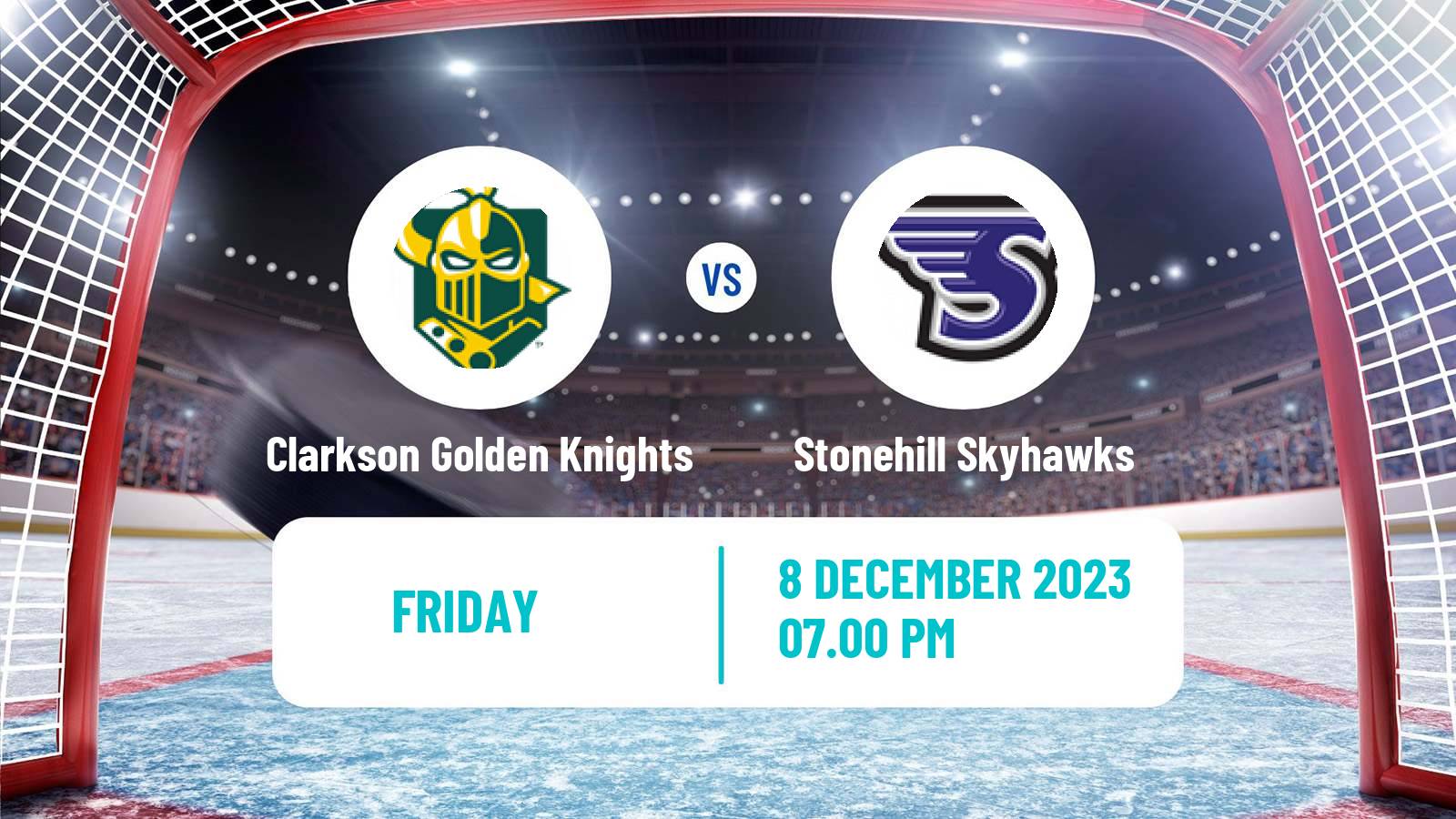 Hockey NCAA Hockey Clarkson Golden Knights - Stonehill Skyhawks