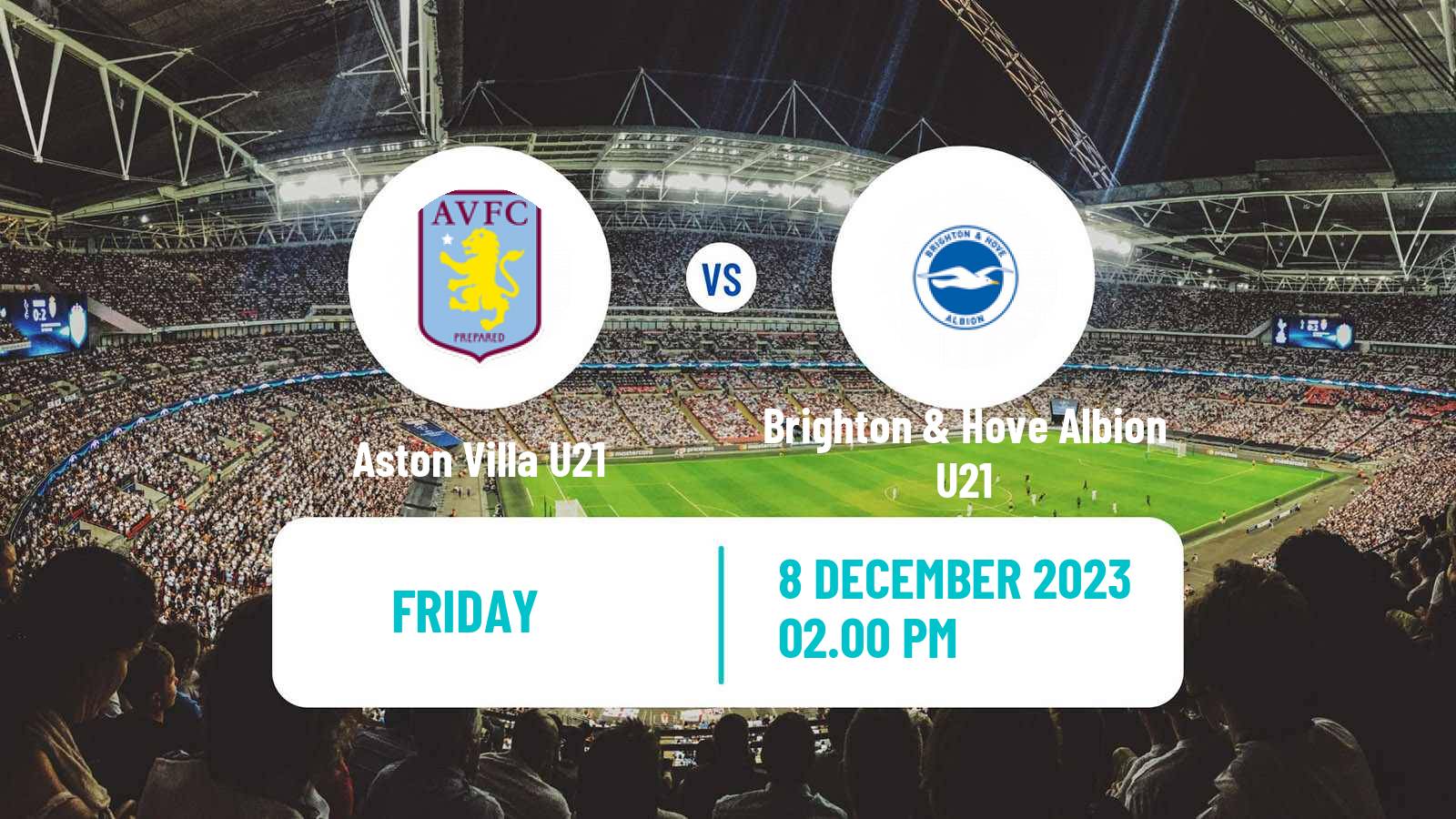 Soccer English Premier League Cup Aston Villa U21 - Brighton & Hove Albion U21