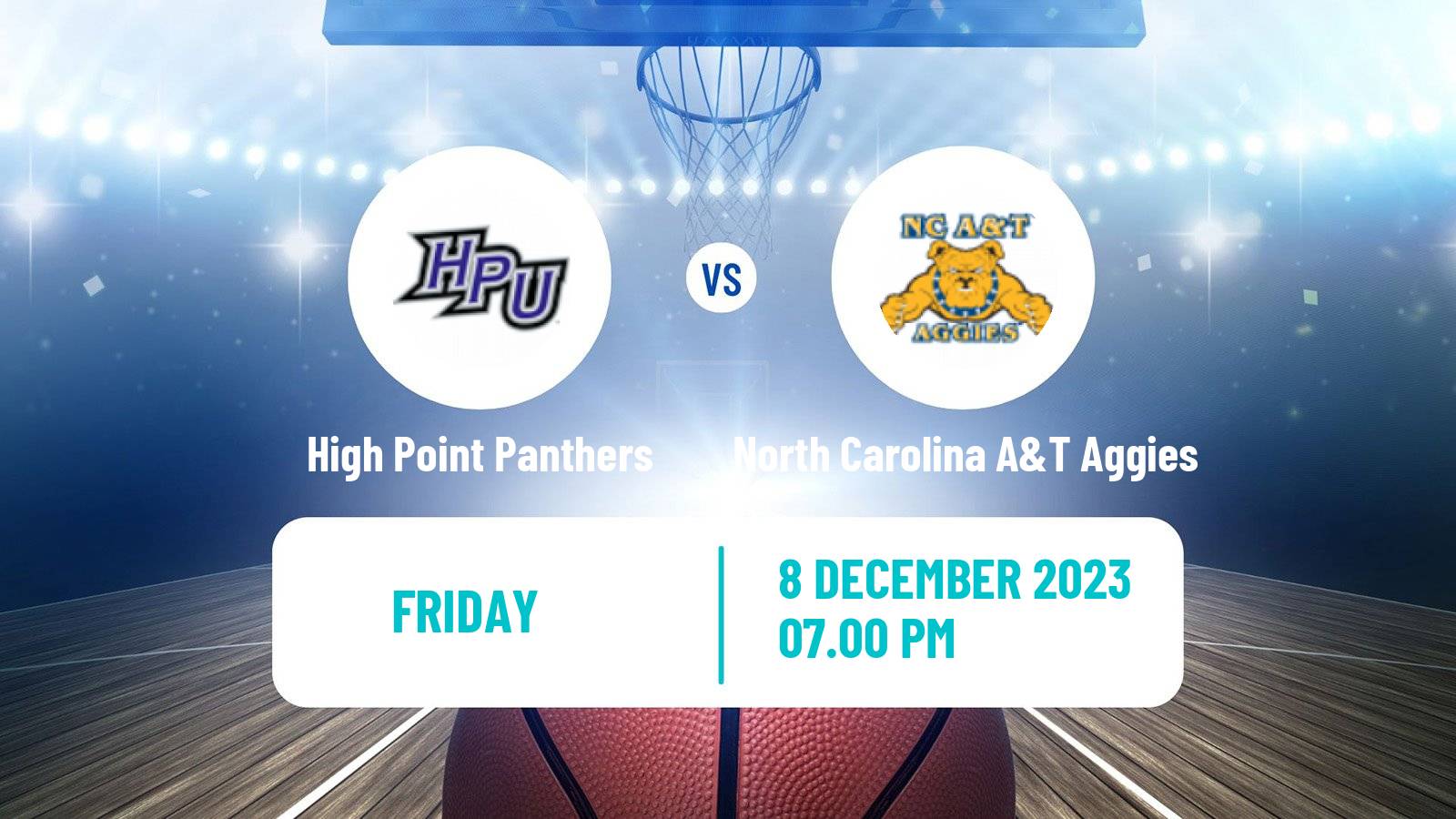 Basketball NCAA College Basketball High Point Panthers - North Carolina A&T Aggies