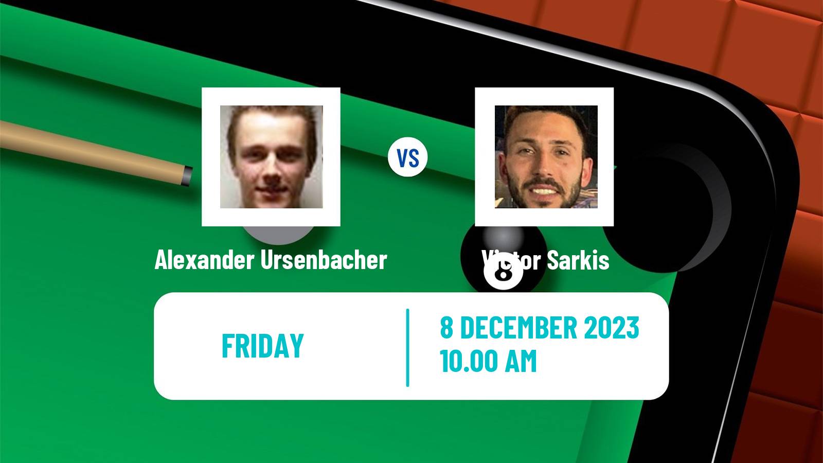 Snooker Snooker Shoot Out Alexander Ursenbacher - Victor Sarkis