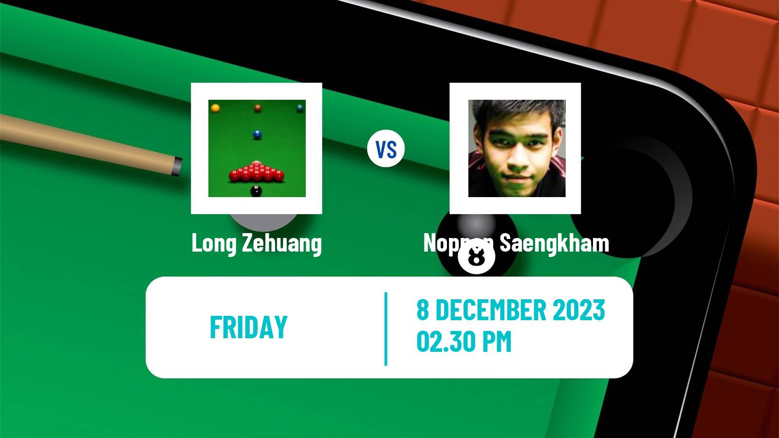 Snooker Snooker Shoot Out Long Zehuang - Noppon Saengkham