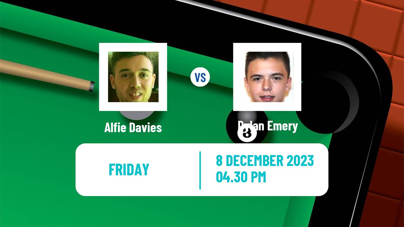 Snooker Snooker Shoot Out Alfie Davies - Dylan Emery