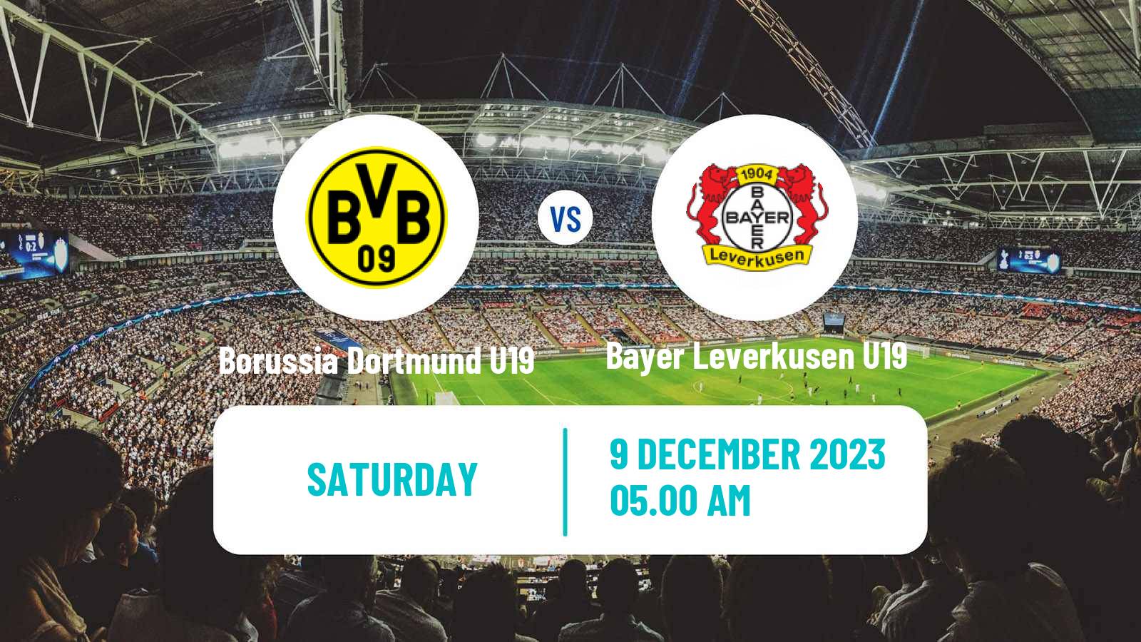 Soccer German Junioren Bundesliga West Borussia Dortmund U19 - Bayer Leverkusen U19