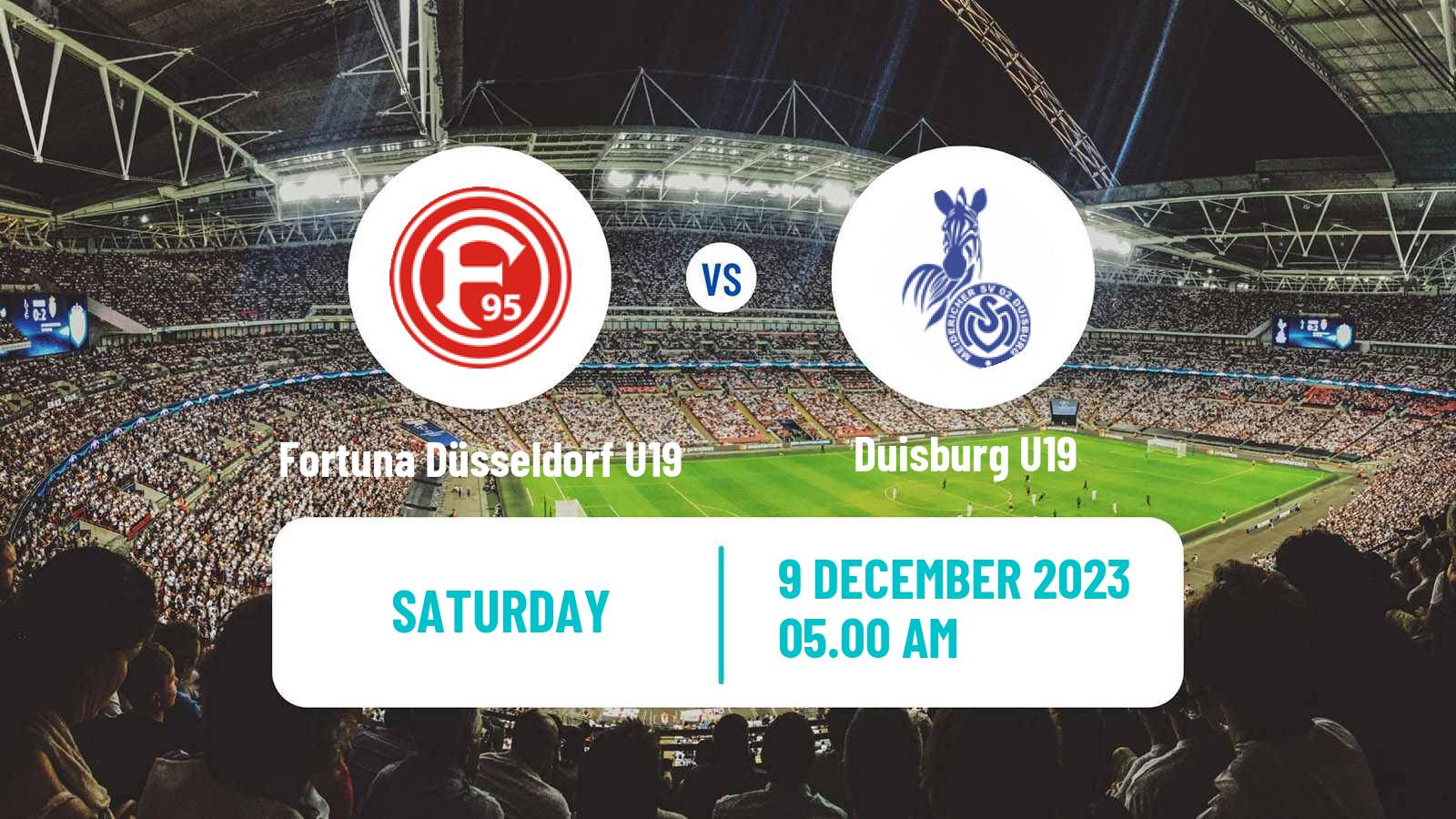 Soccer German Junioren Bundesliga West Fortuna Düsseldorf U19 - Duisburg U19