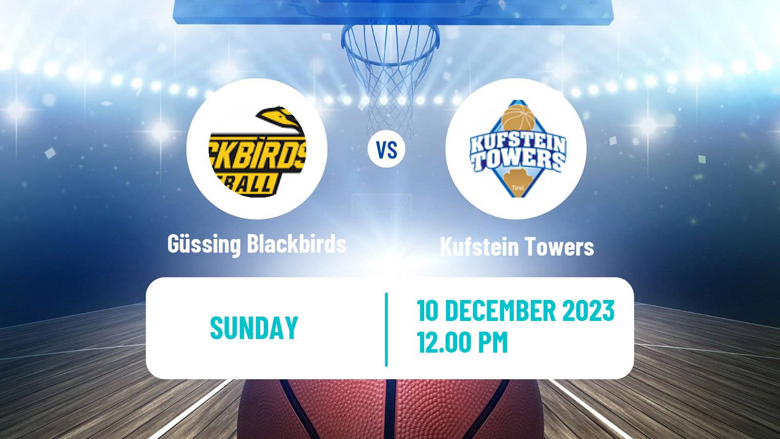 Basketball Austrian Zweite Liga Basketball Güssing Blackbirds - Kufstein Towers