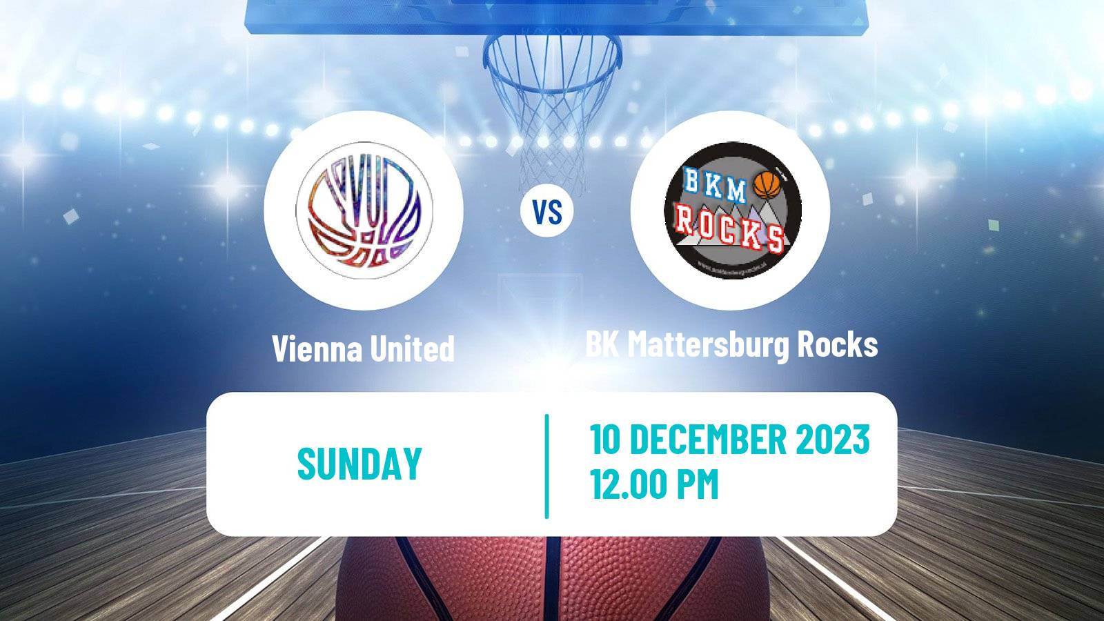 Basketball Austrian Zweite Liga Basketball Vienna United - BK Mattersburg Rocks