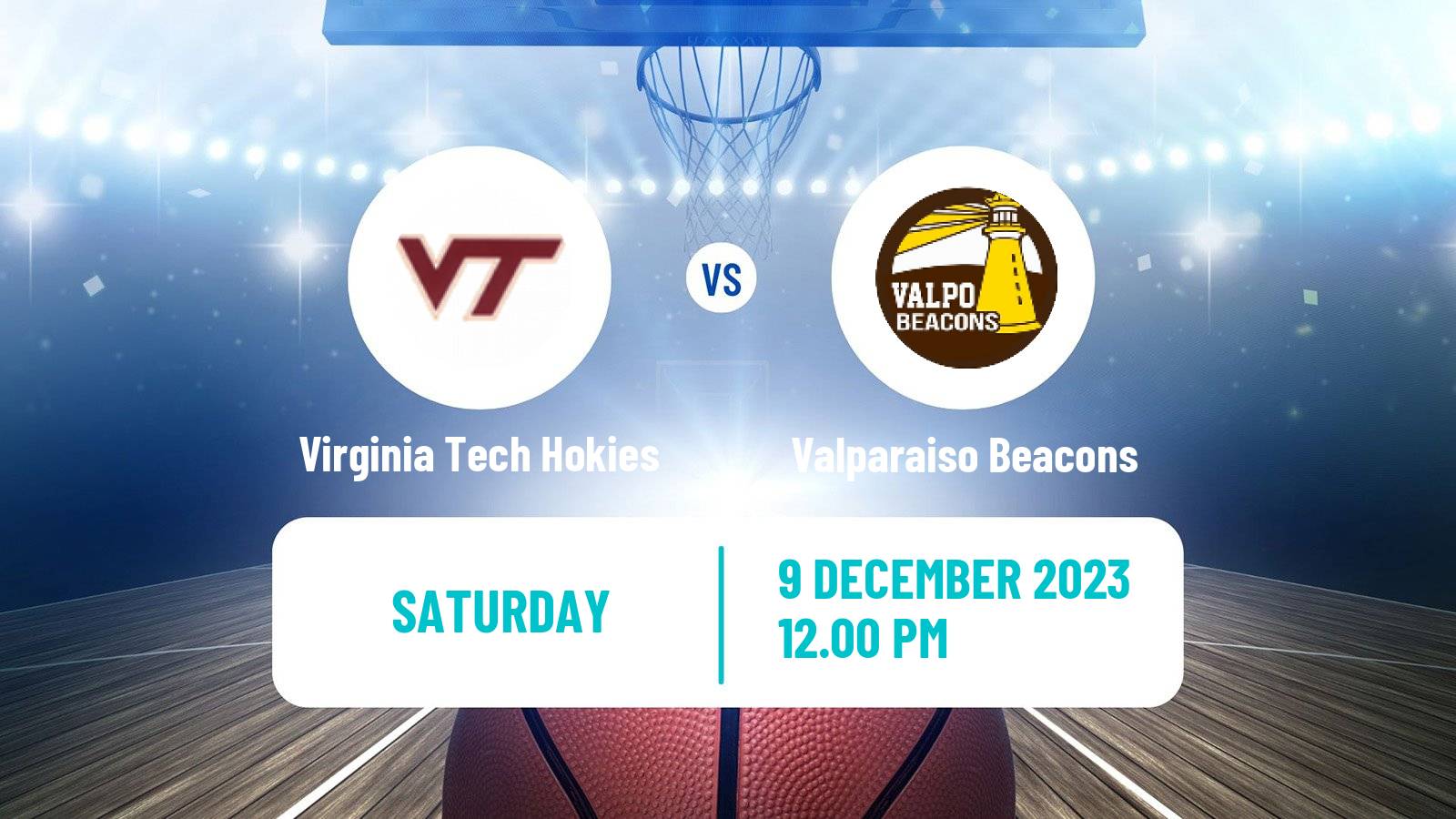 Basketball NCAA College Basketball Virginia Tech Hokies - Valparaiso Beacons
