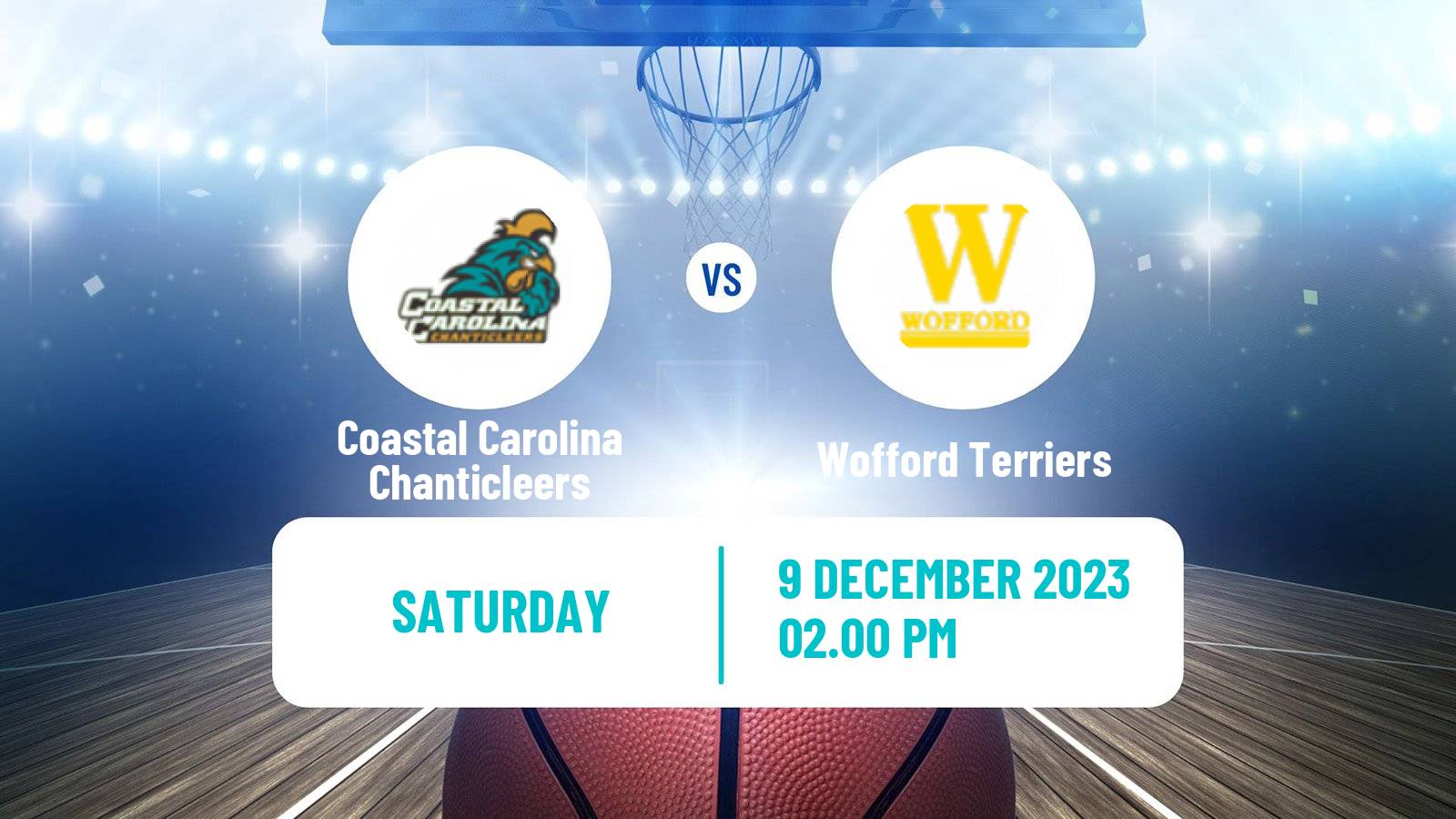 Basketball NCAA College Basketball Coastal Carolina Chanticleers - Wofford Terriers