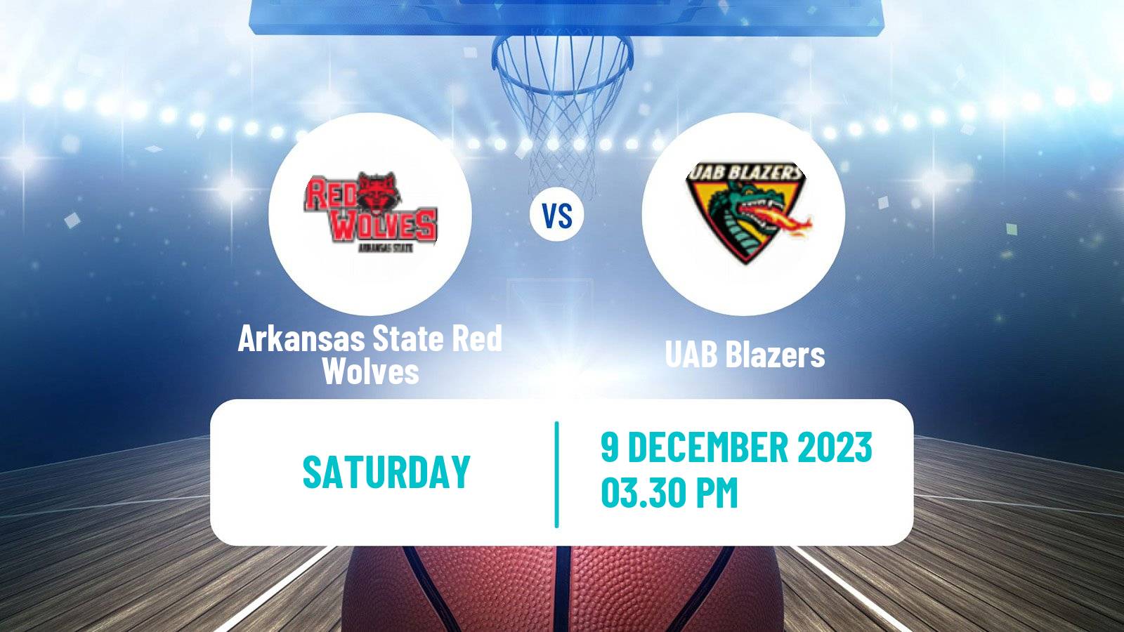 Basketball NCAA College Basketball Arkansas State Red Wolves - UAB Blazers