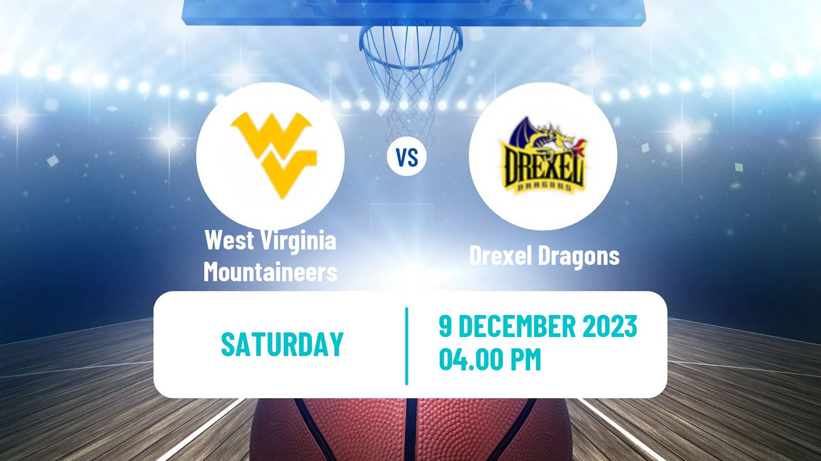 Basketball NCAA College Basketball West Virginia Mountaineers - Drexel Dragons