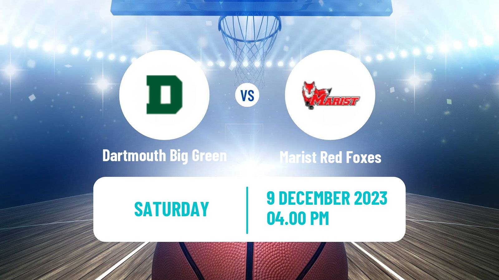 Basketball NCAA College Basketball Dartmouth Big Green - Marist Red Foxes