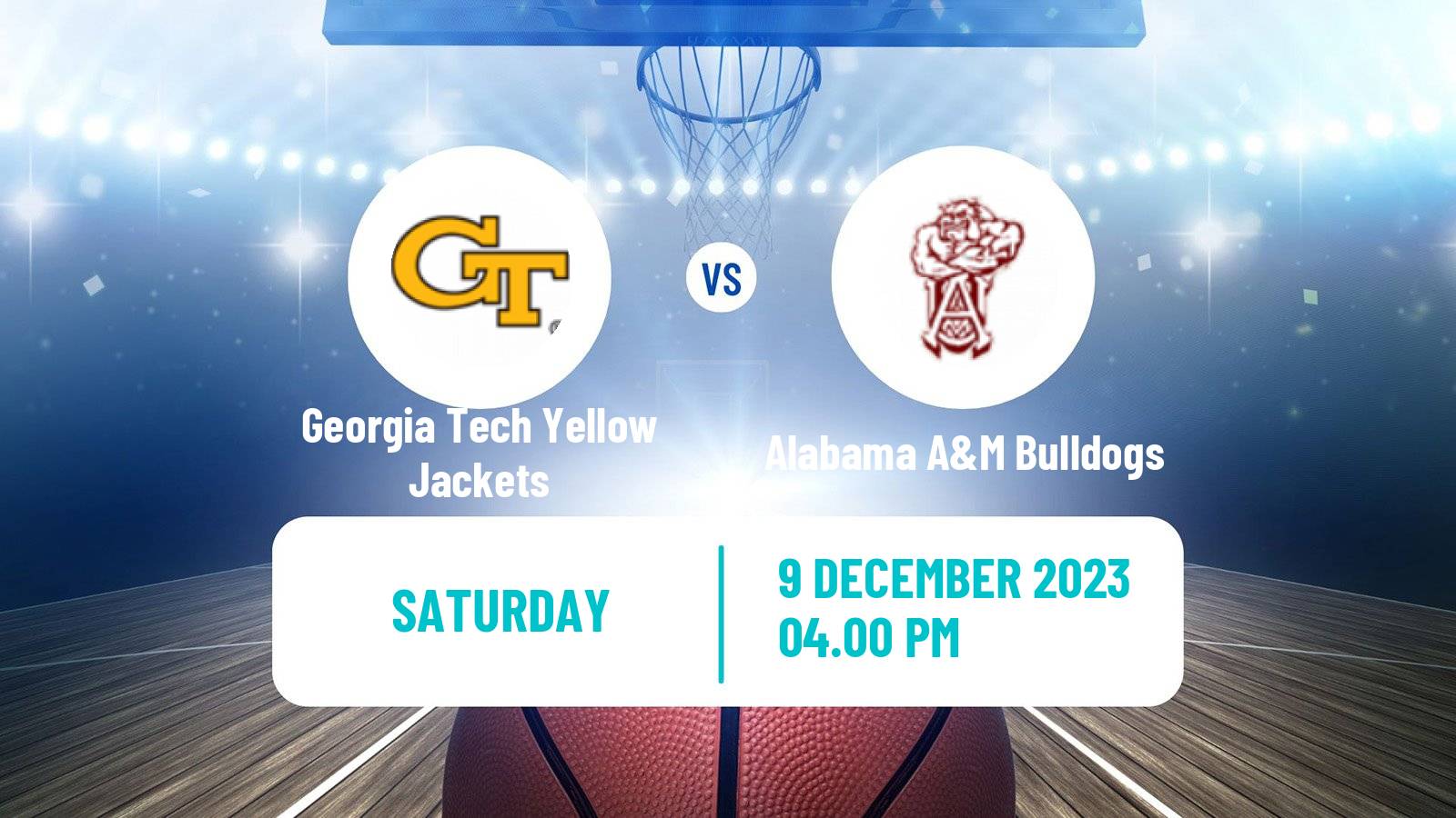 Basketball NCAA College Basketball Georgia Tech Yellow Jackets - Alabama A&M Bulldogs