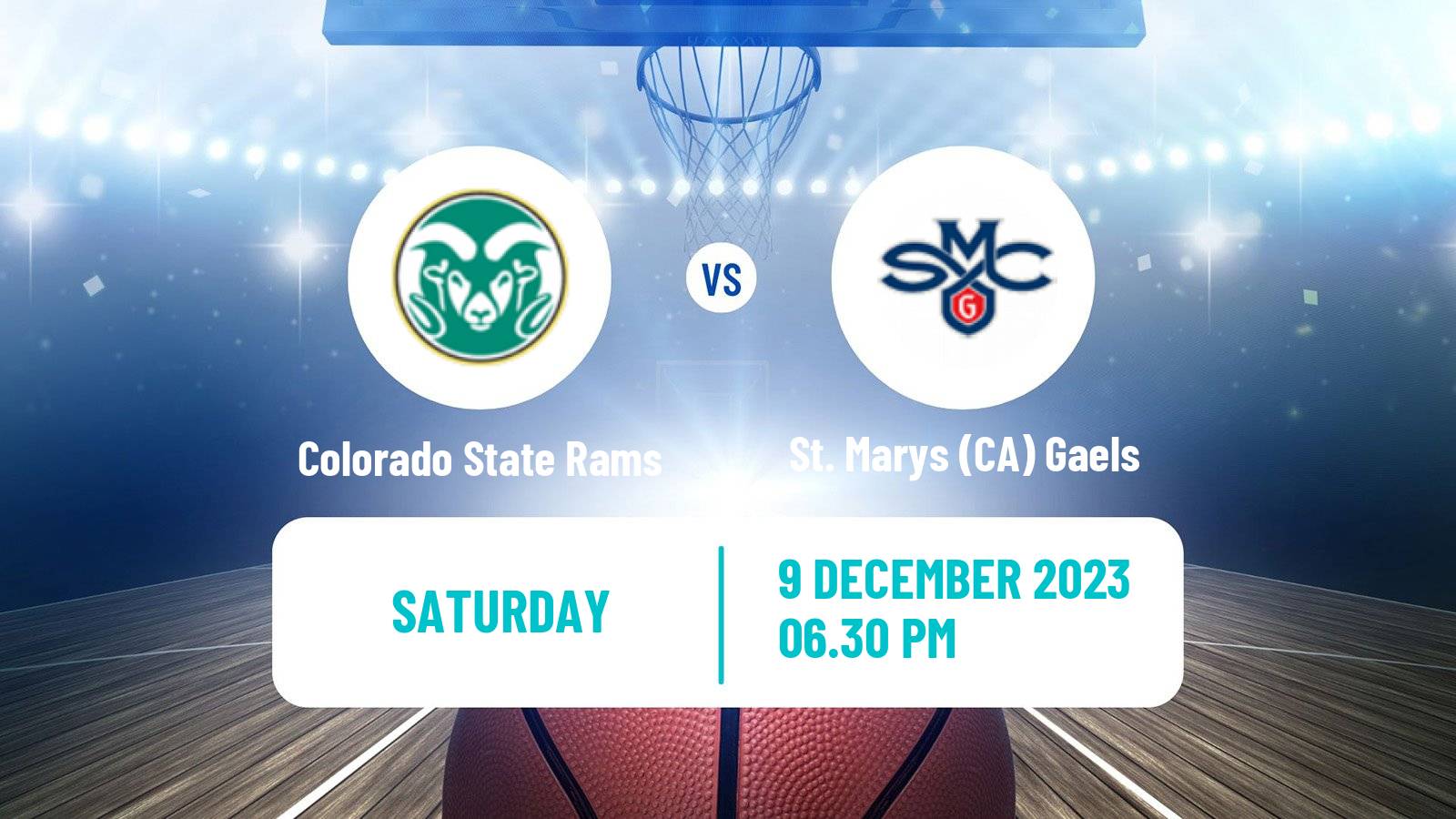 Basketball NCAA College Basketball Colorado State Rams - St. Marys (CA) Gaels