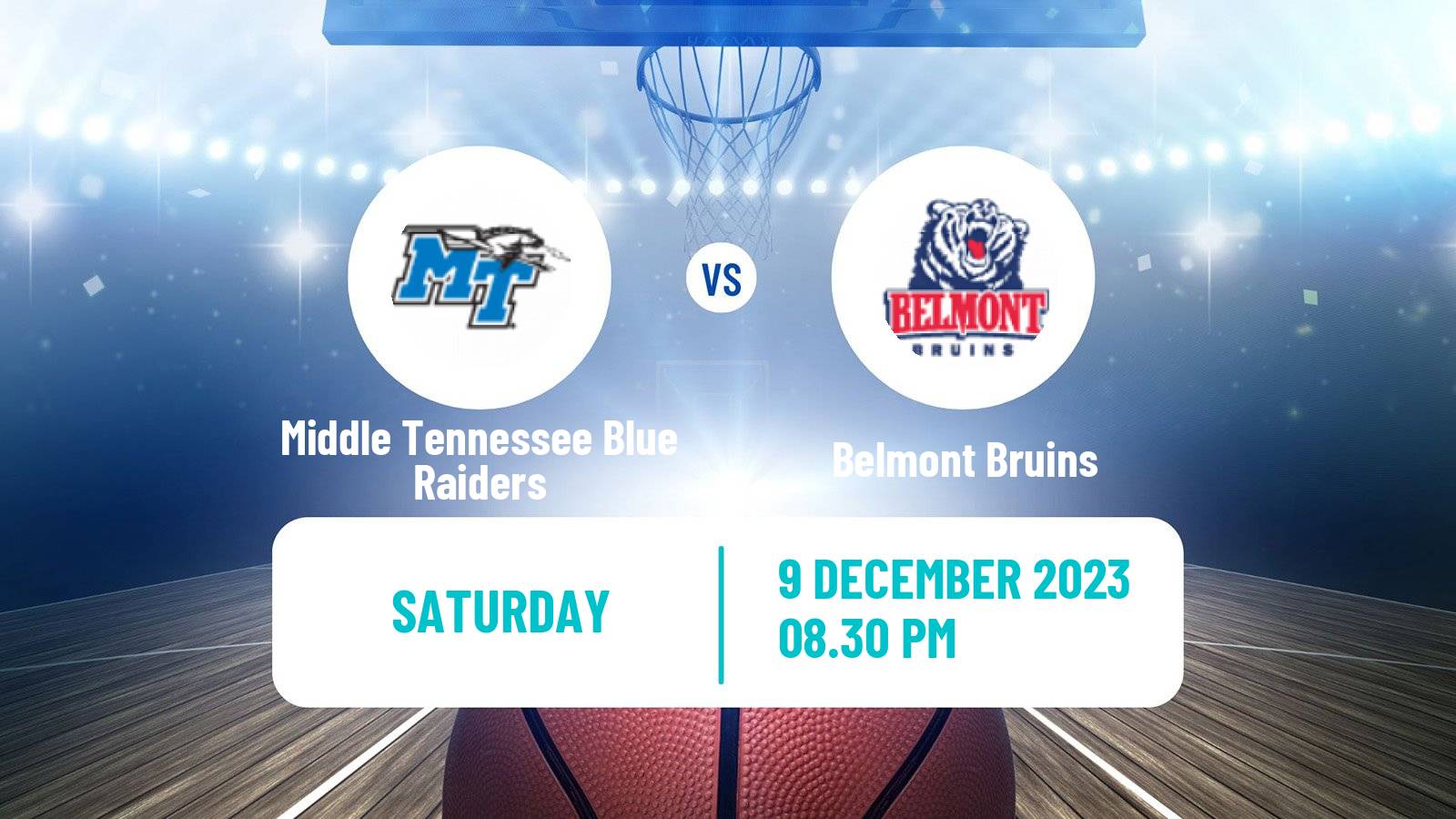 Basketball NCAA College Basketball Middle Tennessee Blue Raiders - Belmont Bruins