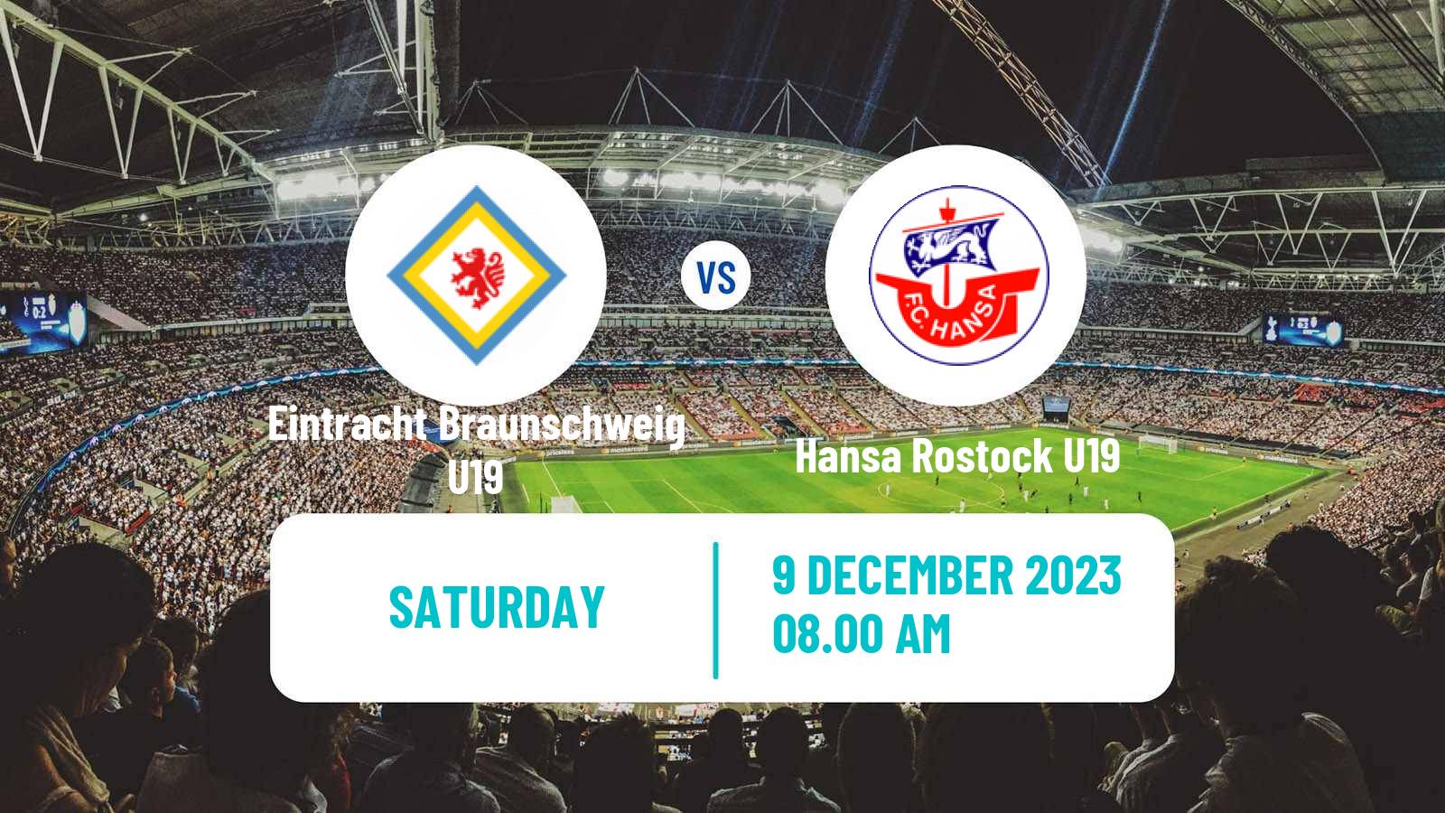 Soccer German Junioren Bundesliga North Eintracht Braunschweig U19 - Hansa Rostock U19