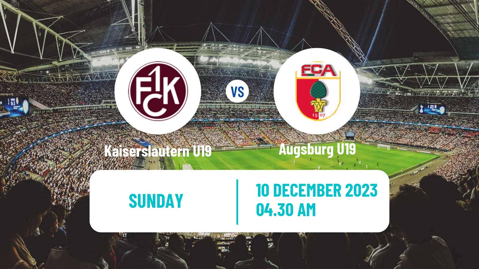 Soccer German Junioren Bundesliga South Kaiserslautern U19 - Augsburg U19