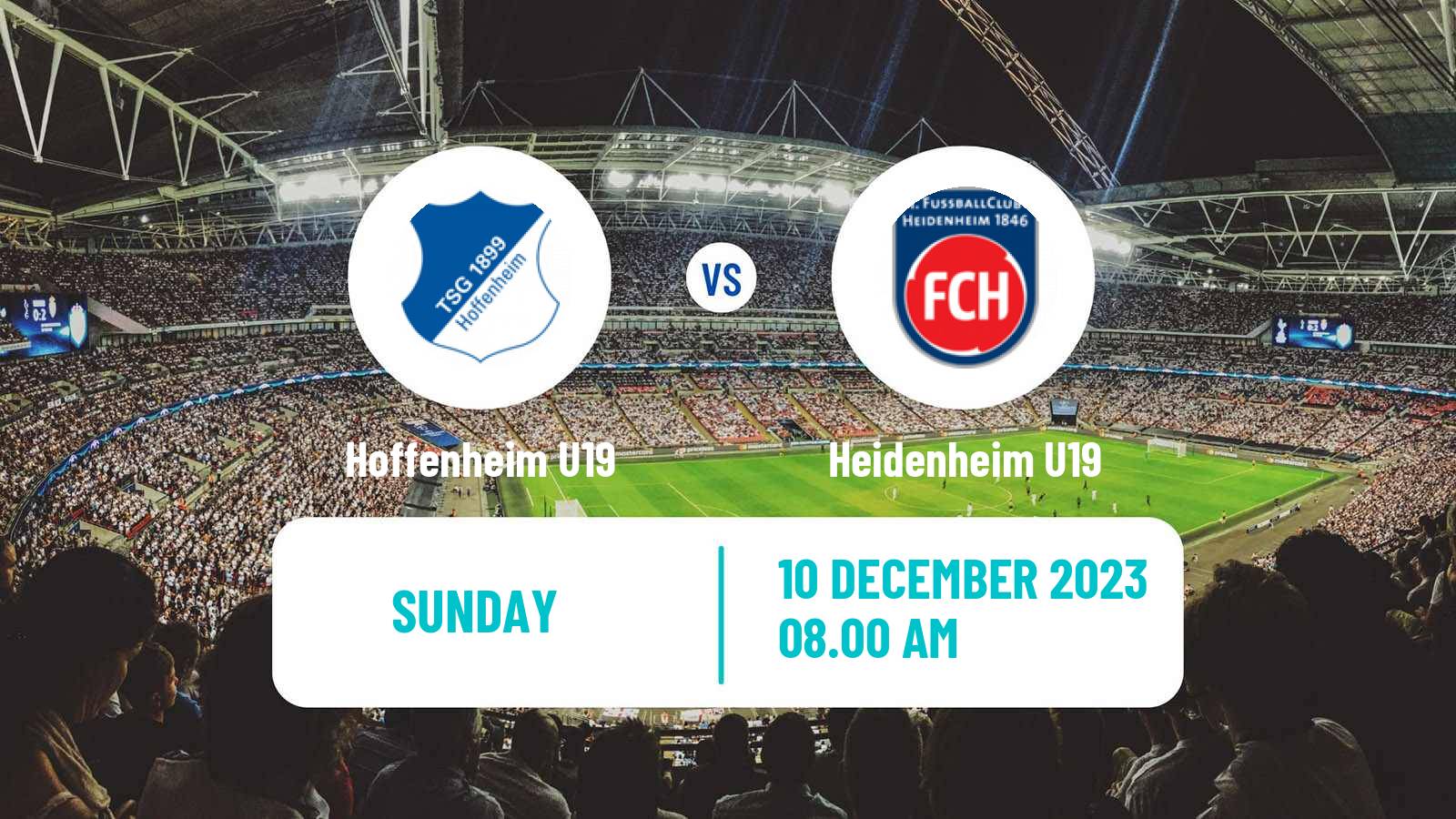Soccer German Junioren Bundesliga South Hoffenheim U19 - Heidenheim U19