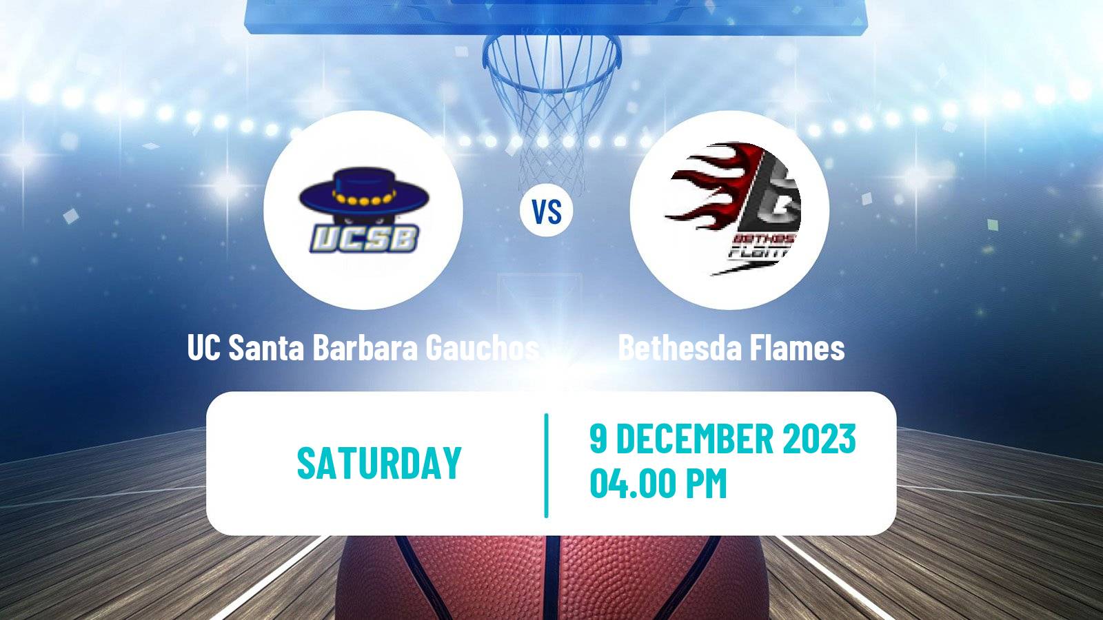 Basketball NCAA College Basketball UC Santa Barbara Gauchos - Bethesda Flames