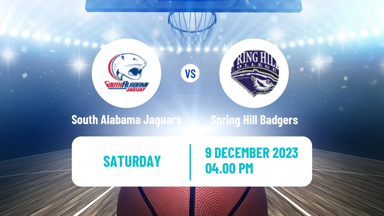 Basketball NCAA College Basketball South Alabama Jaguars - Spring Hill Badgers