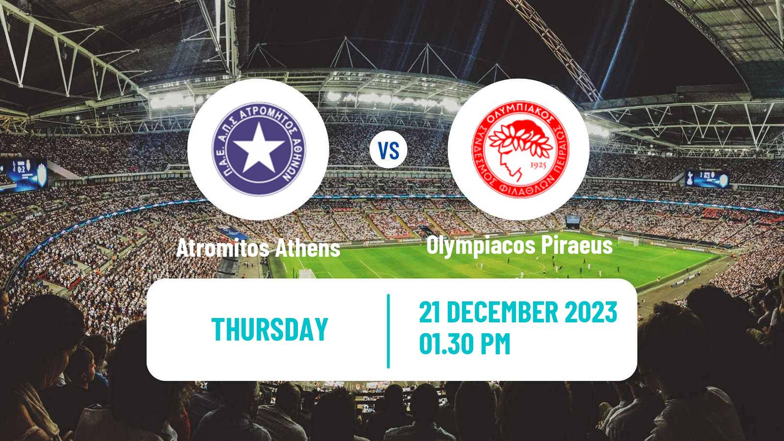 Soccer Greek Super League Atromitos Athens - Olympiacos Piraeus