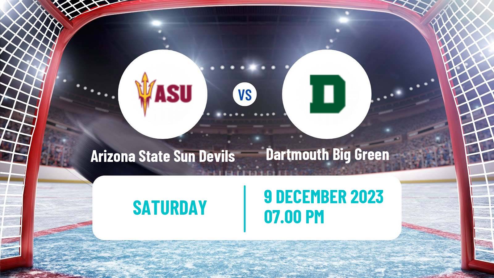Hockey NCAA Hockey Arizona State Sun Devils - Dartmouth Big Green