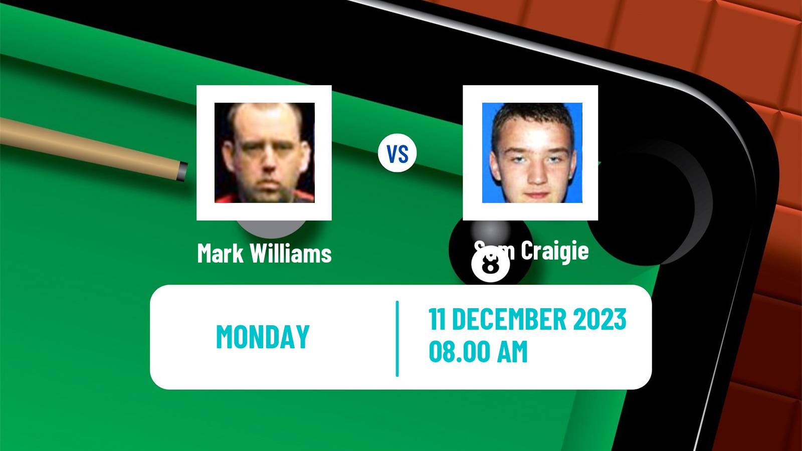 Snooker Scottish Open Mark Williams - Sam Craigie