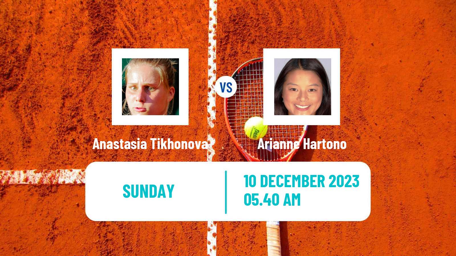 Tennis ITF W100 Dubai Women Anastasia Tikhonova - Arianne Hartono