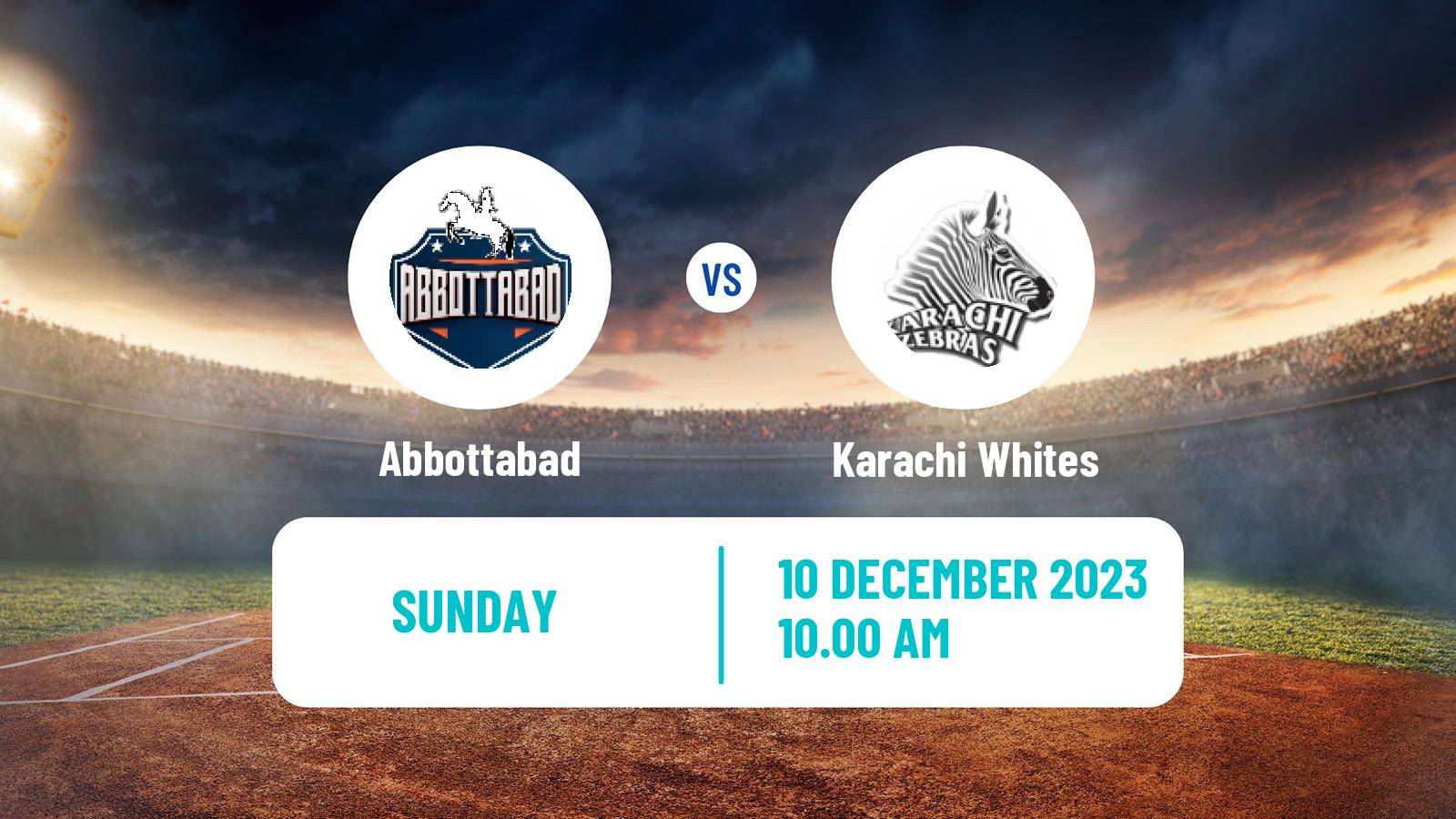 Cricket Pakistan T-20 Cup Abbottabad - Karachi Whites