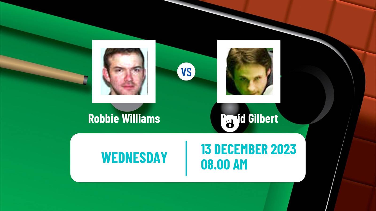 Snooker Scottish Open Robbie Williams - David Gilbert