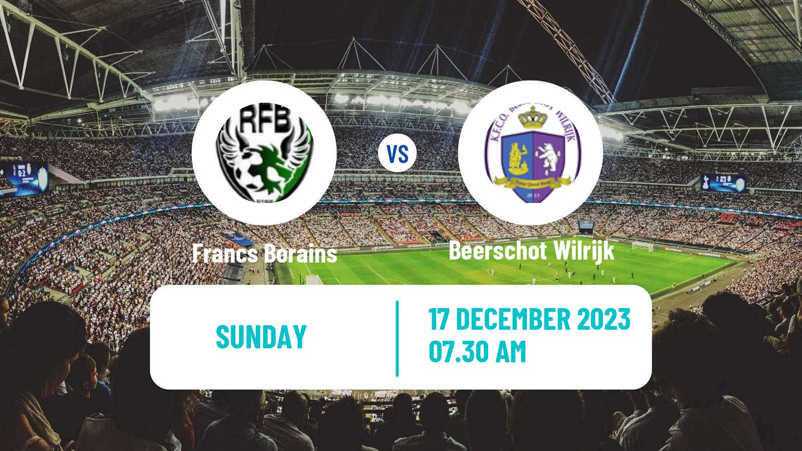Soccer Belgian Сhallenger Pro League Francs Borains - Beerschot Wilrijk