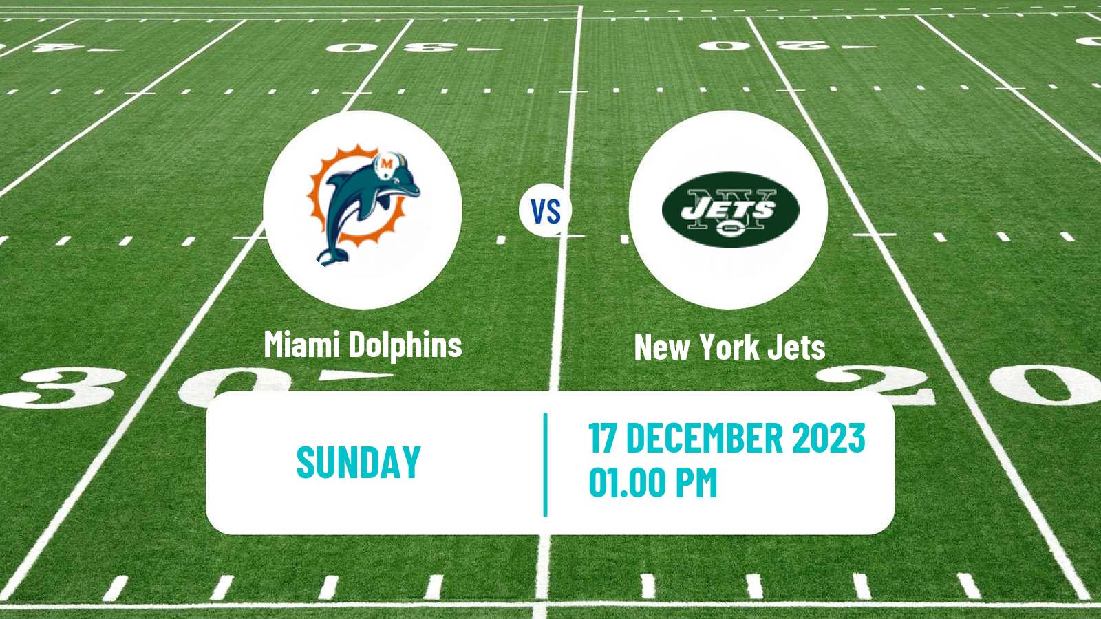 American football NFL Miami Dolphins - New York Jets