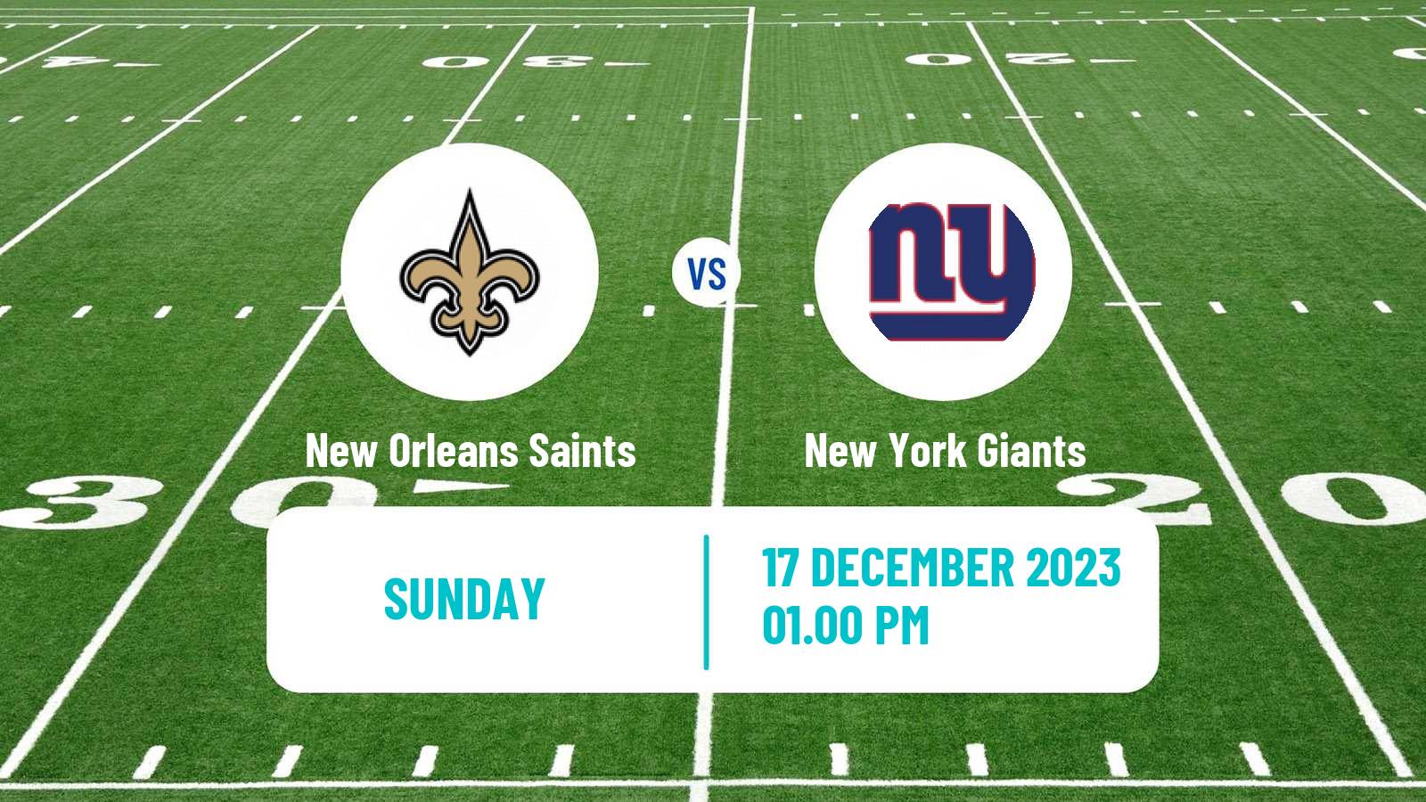 American football NFL New Orleans Saints - New York Giants