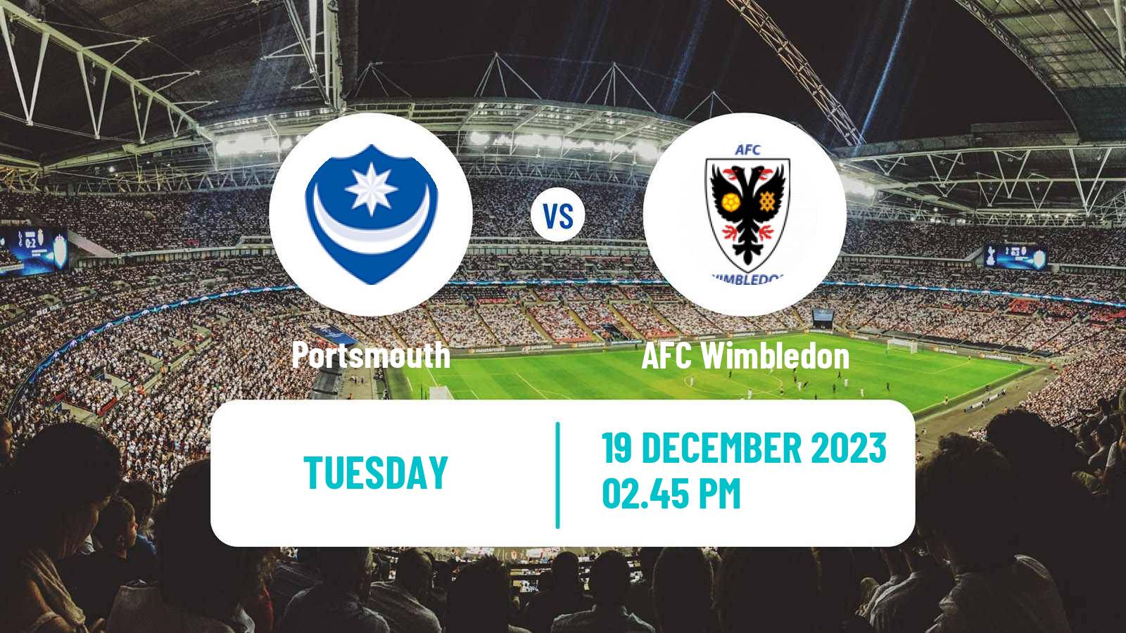 Soccer English EFL Trophy Portsmouth - AFC Wimbledon