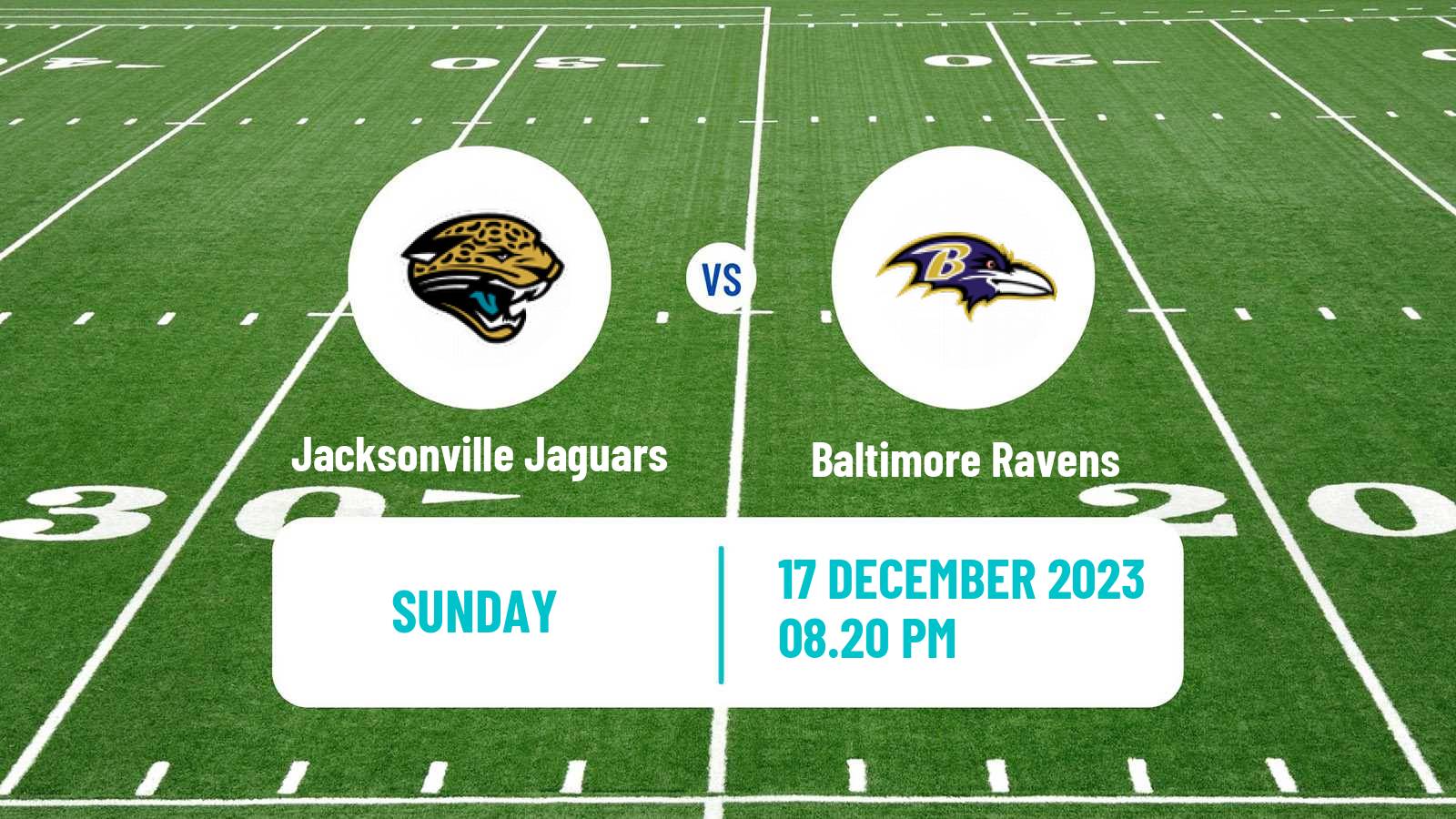 American football NFL Jacksonville Jaguars - Baltimore Ravens