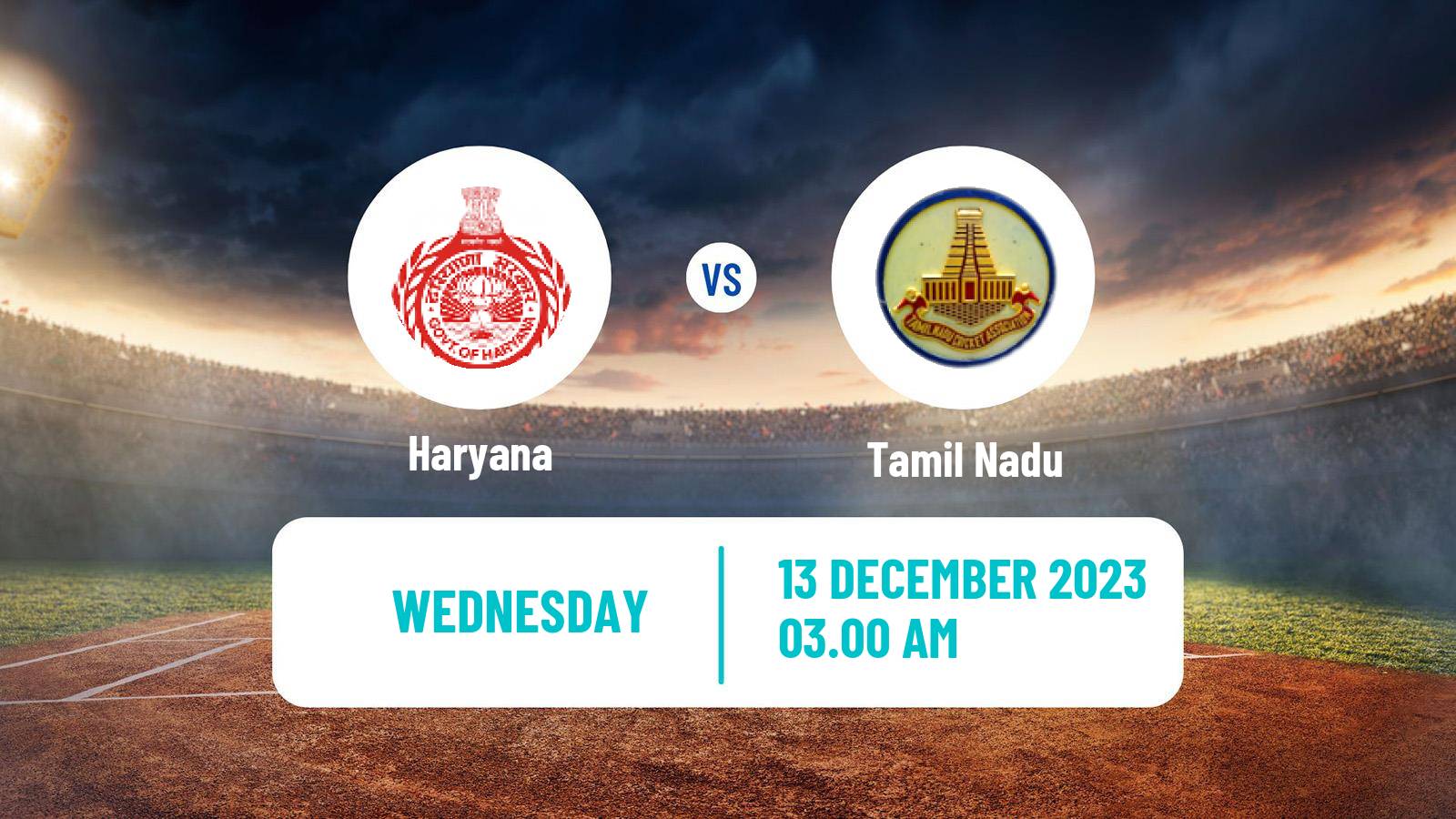 Cricket Vijay Hazare Trophy Haryana - Tamil Nadu