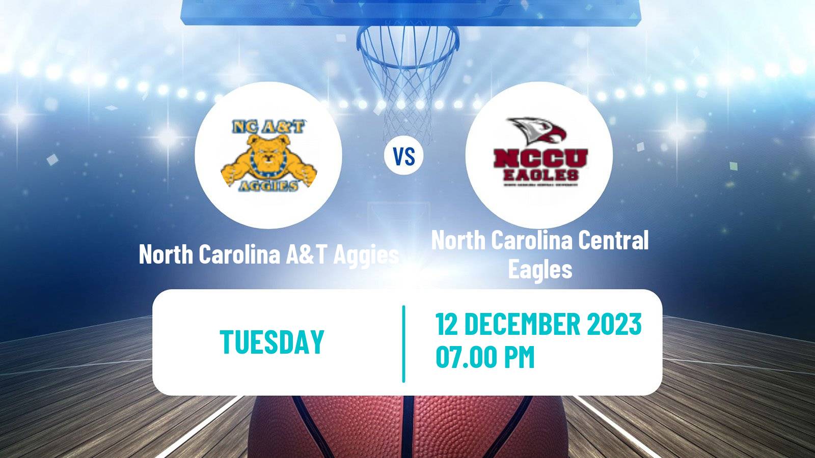 Basketball NCAA College Basketball North Carolina A&T Aggies - North Carolina Central Eagles