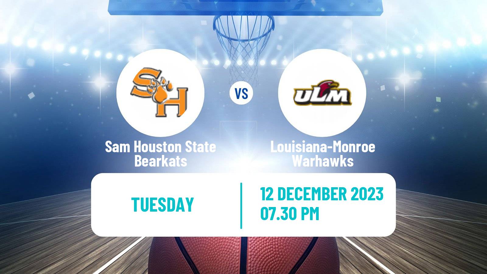 Basketball NCAA College Basketball Sam Houston State Bearkats - Louisiana-Monroe Warhawks