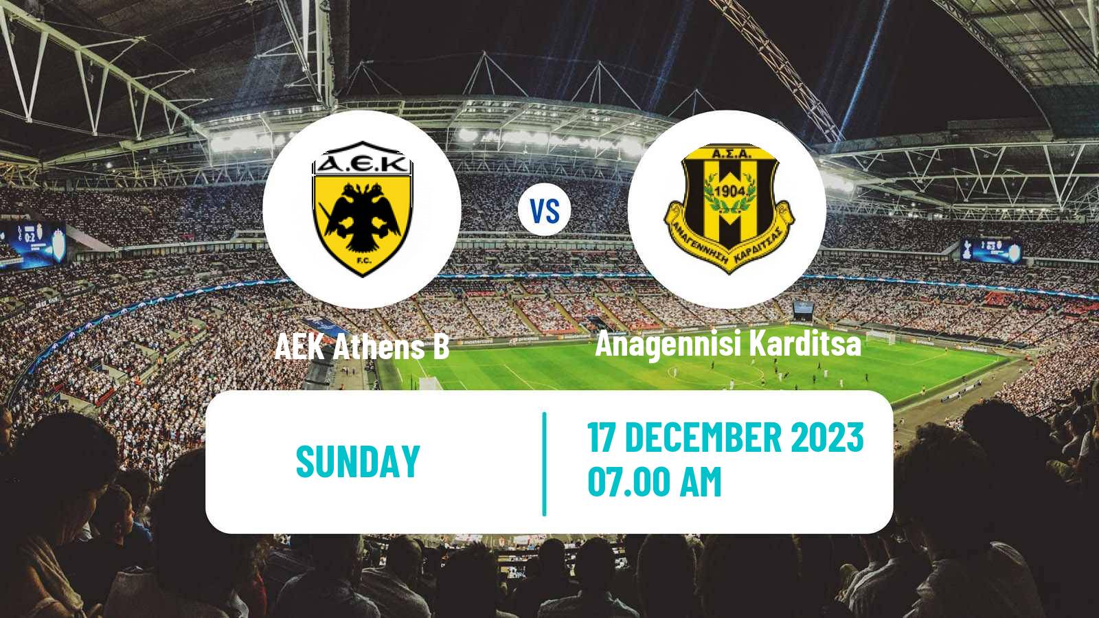 Soccer Greek Super League 2 AEK B - Anagennisi Karditsa