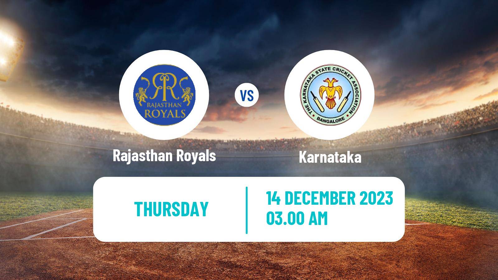 Cricket Vijay Hazare Trophy Rajasthan Royals - Karnataka