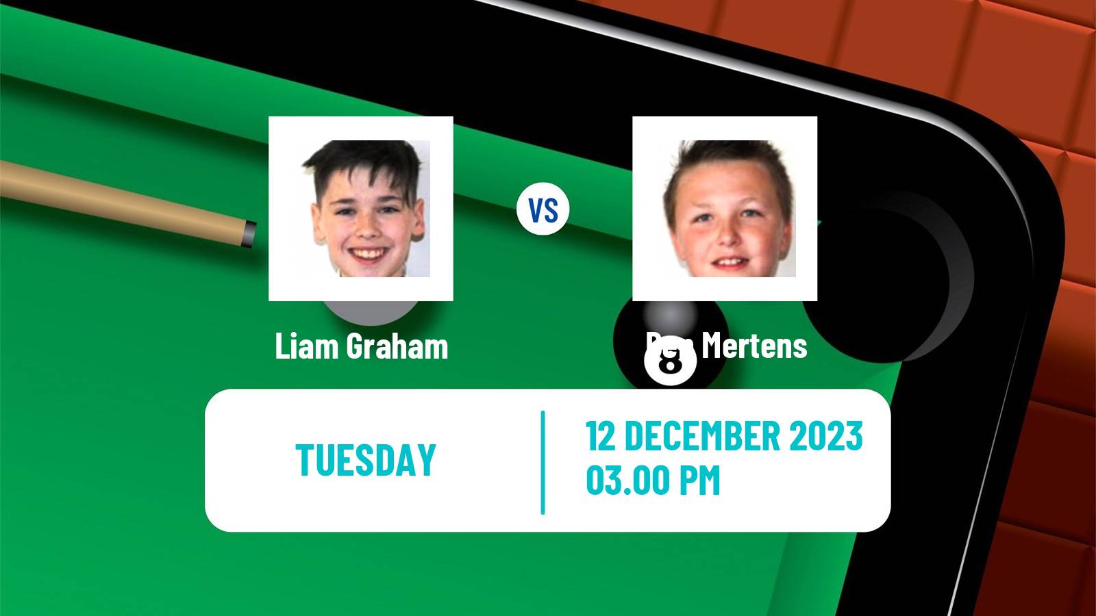 Snooker Scottish Open Liam Graham - Ben Mertens