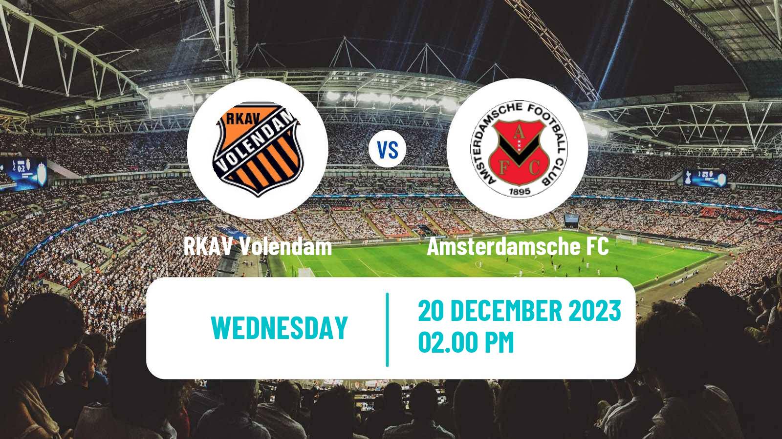 Soccer Dutch KNVB Beker RKAV Volendam - Amsterdamsche FC