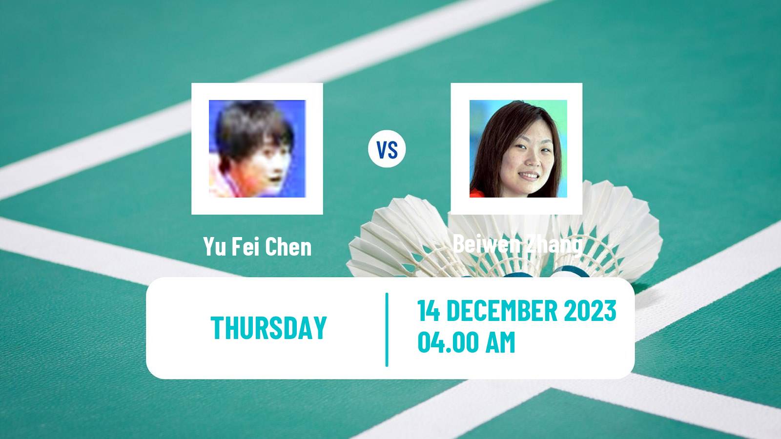 Badminton BWF World Tour World Tour Finals Women Yu Fei Chen - Beiwen Zhang